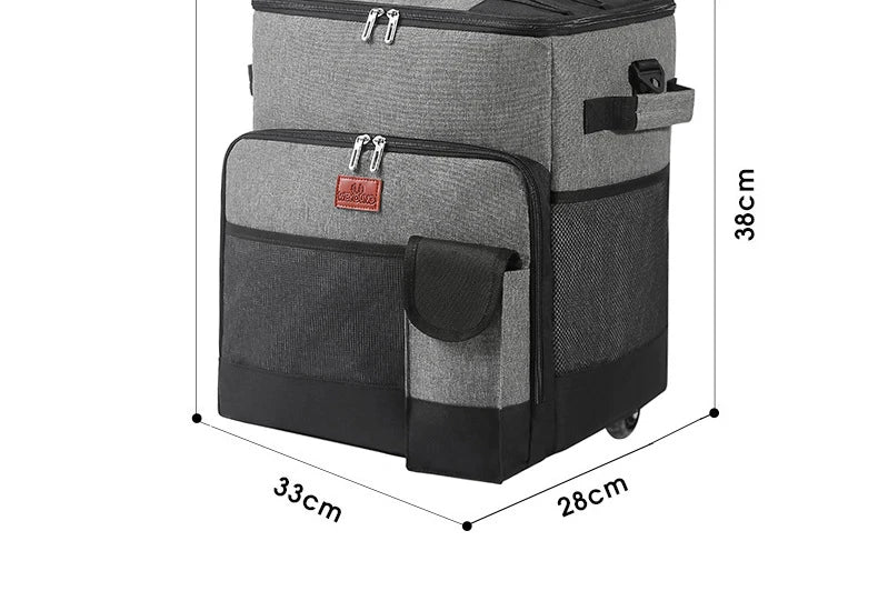 Camping Cooler Portable Insulated Cooler Bag with Wheels and Handle Ideal for Festivals Picnics Outdoor Camping Supply Accessory