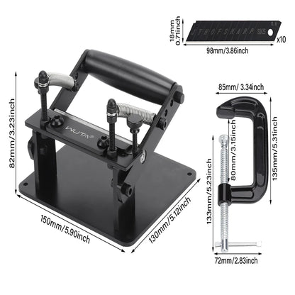 WUTA Manual Leather Skiving Machine Strip Belt Thinning Skiver Splitter Cowhide Leather Peeling Machine DIY Strap Cutting Tools