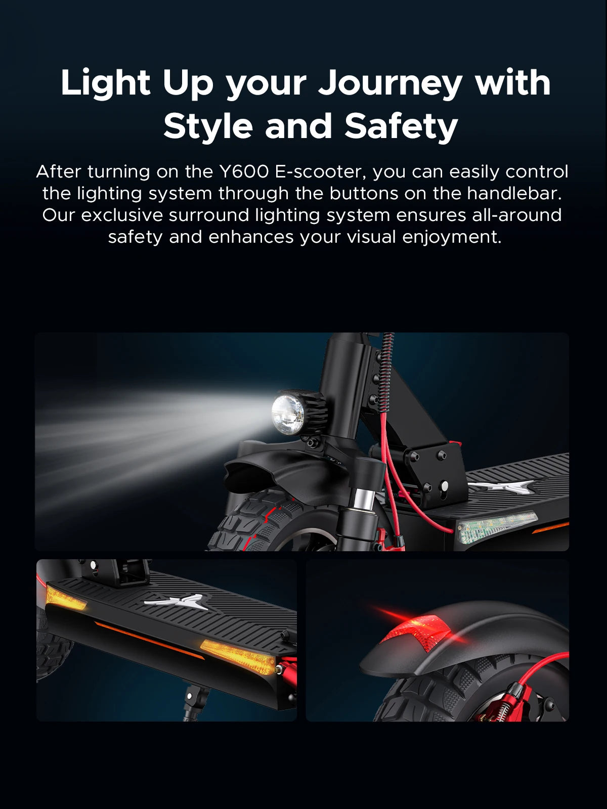 ENGWE 830W Peak Electric Folding Scooter, 48V 18.2AH, 43.5 Miles Range, 28mph, 10*4.0 Tires, Full Suspension, City & Rough Road