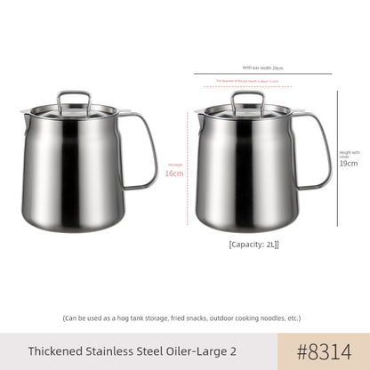 304 Stainless Steel Oil Draining Pot For Home Fried Oil Drain Oil Filter Oil Residue Belt Strainer Food Grade Lard Storage Tank