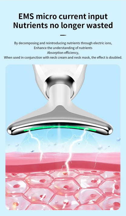 EMS Microcurrent Chin Lifting Face Neck Beauty Device LED Photon Firming Rejuvenation Anti Wrinkle Skin Care Facial Massager