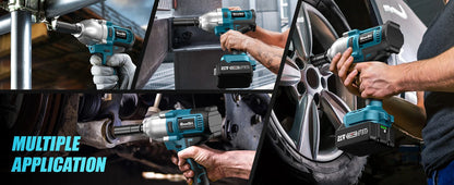 Seesii WH710 Cordless Electric Impact Wrench 1/2" for Car 665Ft-lbs(900N.m) Brushless 3300RPM High Torque Gun 2x 4.0Ah Battery