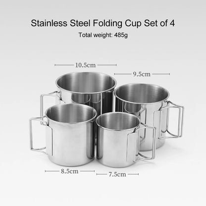 Camping Mug Stainless Steel Coffee Cup Tourist Tableware Picnic Utensils Outdoor Kitchen Equipment Cooking Set Cookware Hiking
