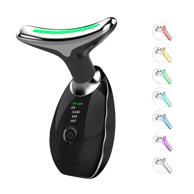 EMS Microcurrent Chin Lifting Face Neck Beauty Device LED Photon Firming Rejuvenation Anti Wrinkle Skin Care Facial Massager