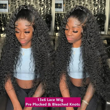 Cur Wig Human Hair Deep Wave HD 13x4 Lace Frontal Wig Human Hair Wig Water Wave 4x4 Lace Closure 200% 13X6 HD Lace Frontal Wig