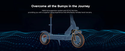 ENGWE 830W Peak Electric Folding Scooter, 48V 18.2AH, 43.5 Miles Range, 28mph, 10*4.0 Tires, Full Suspension, City & Rough Road