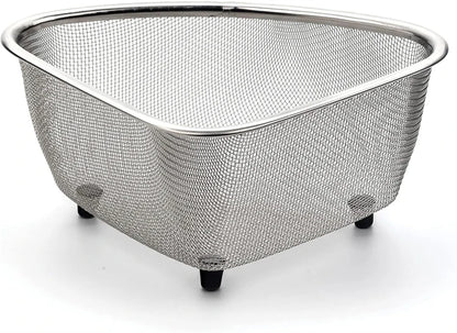 1 Piece Stainless Steel Sink Strainer Basket for Sink Colander In-Sink Mesh Colander Strainer Basket Triangle Sink Drainer YY133