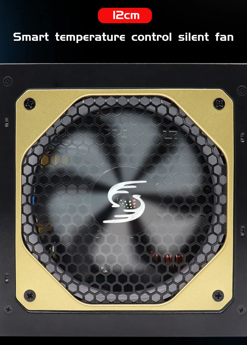 550W Power Supply Fully Modular PSU ARGB Gaming PC Power Supply 20+4Pin Connector with 120mm Low-Noise FDB Fan