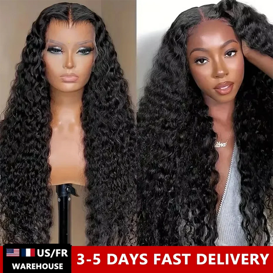 Cur Wig Human Hair Deep Wave HD 13x4 Lace Frontal Wig Human Hair Wig Water Wave 4x4 Lace Closure 200% 13X6 HD Lace Frontal Wig