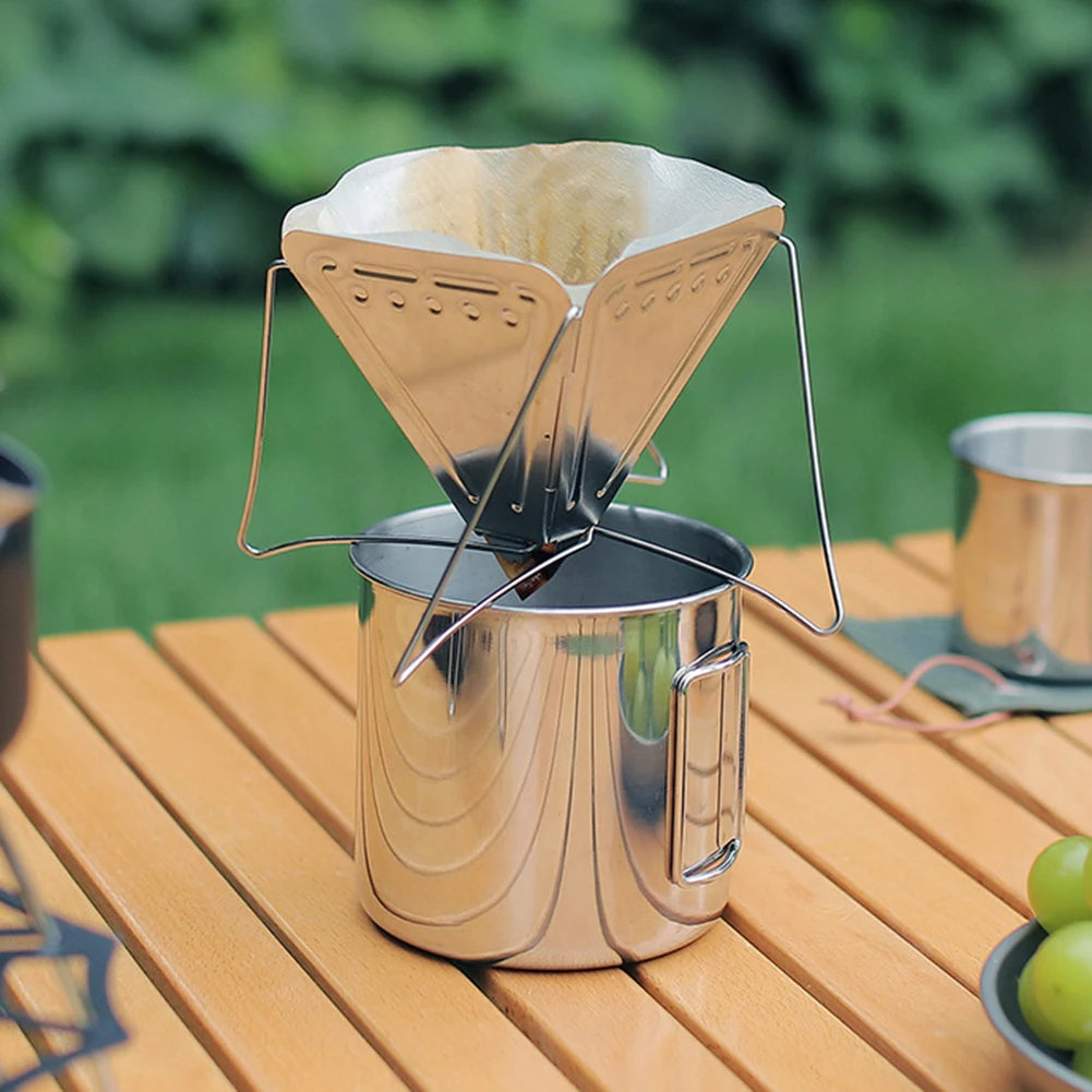 Camping Mug Stainless Steel Coffee Cup Tourist Tableware Picnic Utensils Outdoor Kitchen Equipment Cooking Set Cookware Hiking