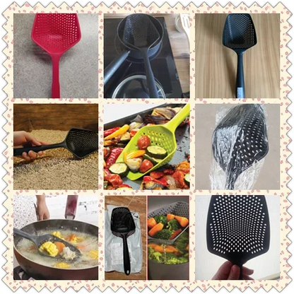 Vegetable Strainer Cooking Shovels Vegetable French Fries Strainer Scoop Nylon Spoon Large Colander Soup Filter Kitchen Tools