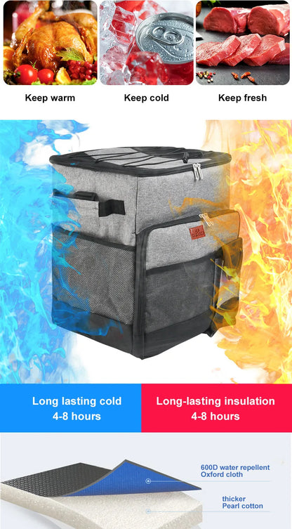 Camping Cooler Portable Insulated Cooler Bag with Wheels and Handle Ideal for Festivals Picnics Outdoor Camping Supply Accessory
