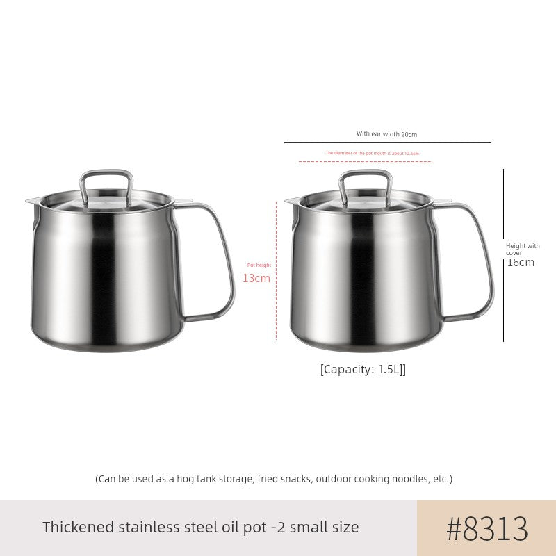304 Stainless Steel Oil Draining Pot For Home Fried Oil Drain Oil Filter Oil Residue Belt Strainer Food Grade Lard Storage Tank