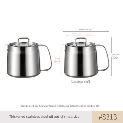 304 Stainless Steel Oil Draining Pot For Home Fried Oil Drain Oil Filter Oil Residue Belt Strainer Food Grade Lard Storage Tank