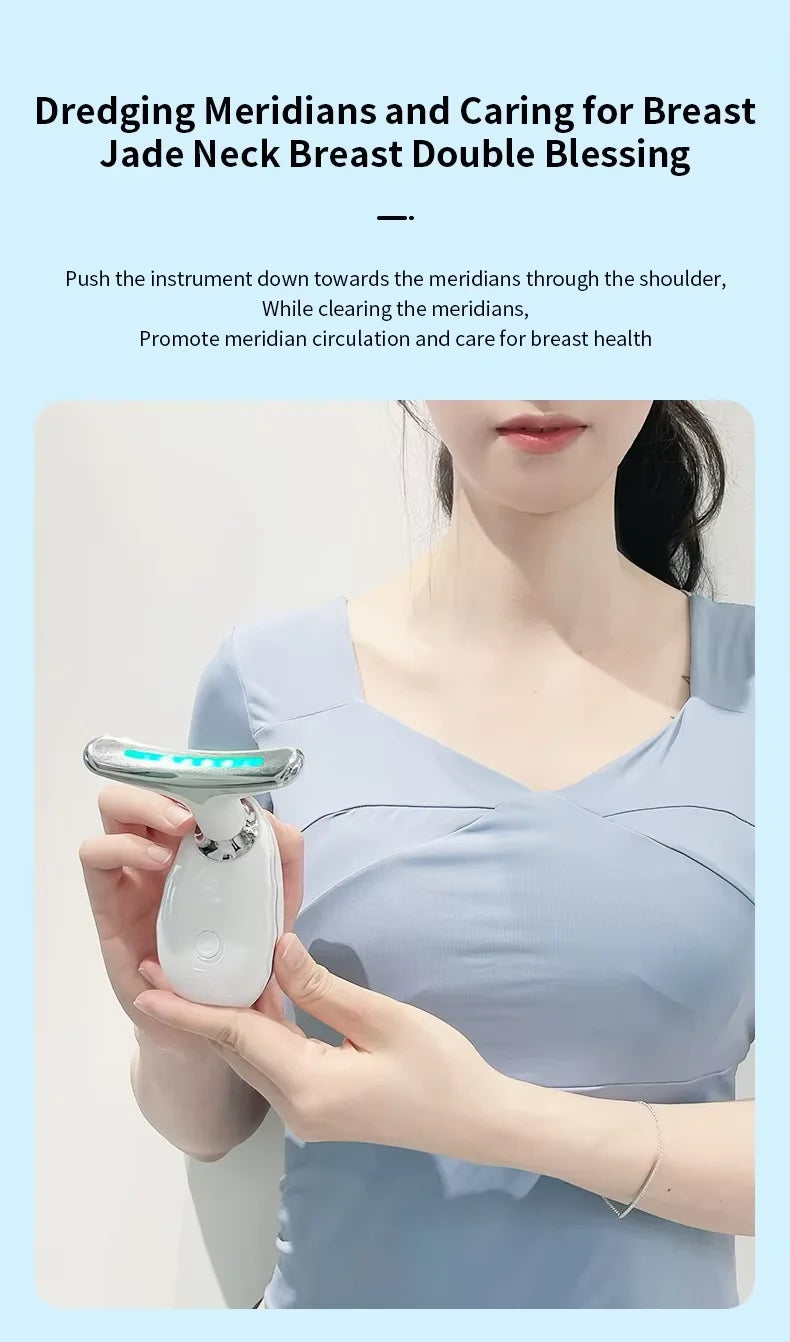 EMS Microcurrent Chin Lifting Face Neck Beauty Device LED Photon Firming Rejuvenation Anti Wrinkle Skin Care Facial Massager