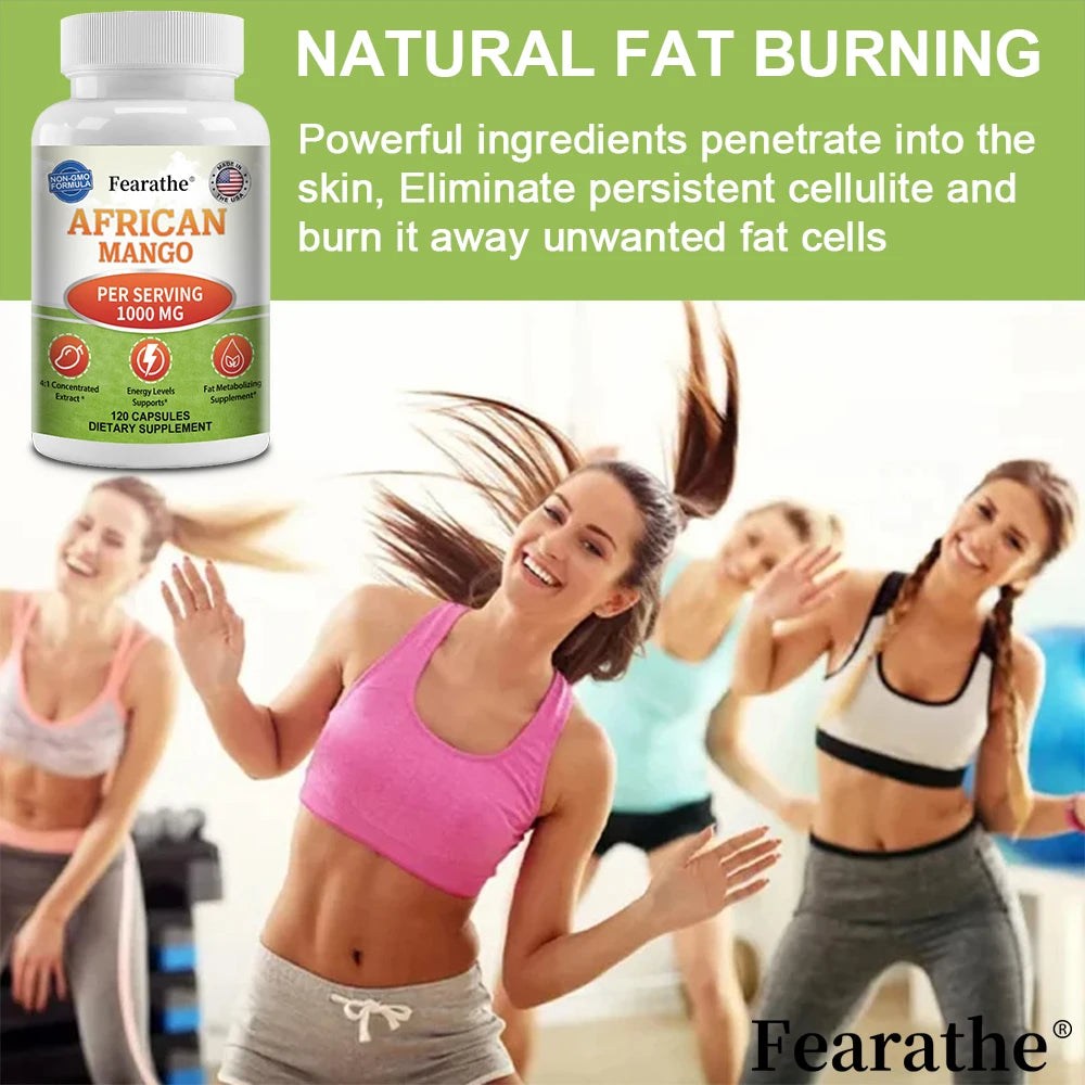 African Mango Extract Cleanse 120 Capsules - 4:1 Concentrated Extract - Fat Burner, Appetite Control Supplement, Detox Capsules