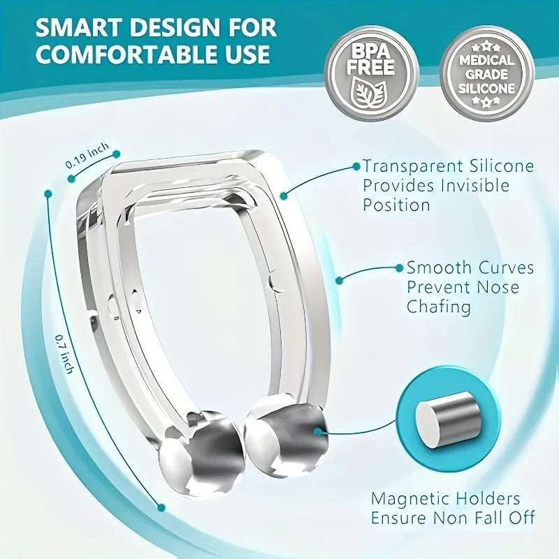 8pcs Silicone Magnetic Nose Clip, Anti-Snoring Device - Comfortable and Effective Sleep Aid, Improve Sleep Quality