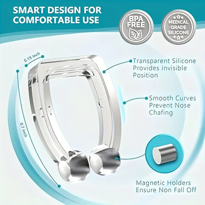 8pcs Silicone Magnetic Nose Clip, Anti-Snoring Device - Comfortable and Effective Sleep Aid, Improve Sleep Quality