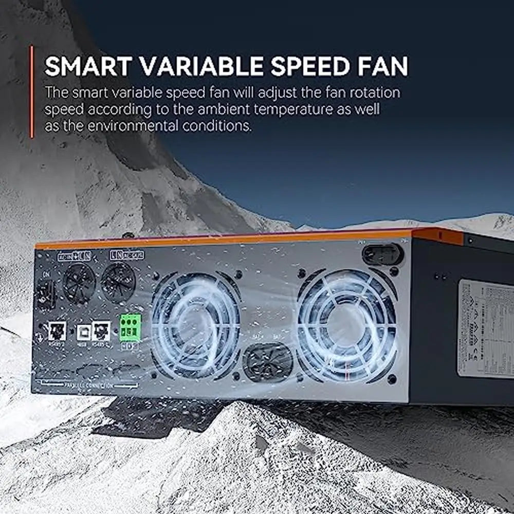 5000W Hybrid Solar Inverter Charger 48V DC 110V AC MPPT Controller LCD Display Short-Circuit Protection PV Input Smart Battery