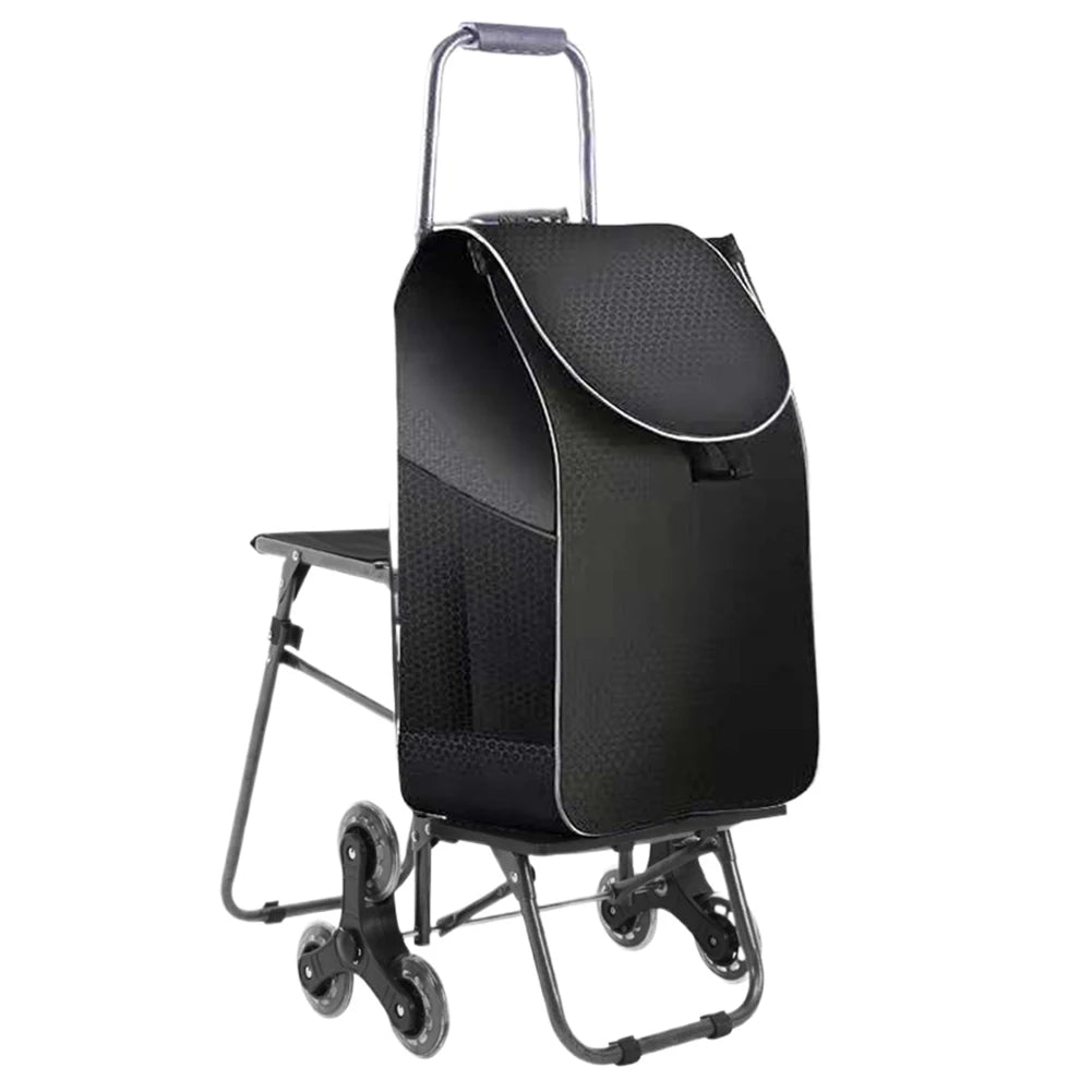 Shopping Cart for Groceries Luggage Cart Portable Utility Shopping Cart Heavy Duty Grocery Cart with Climbing Stair Wheels