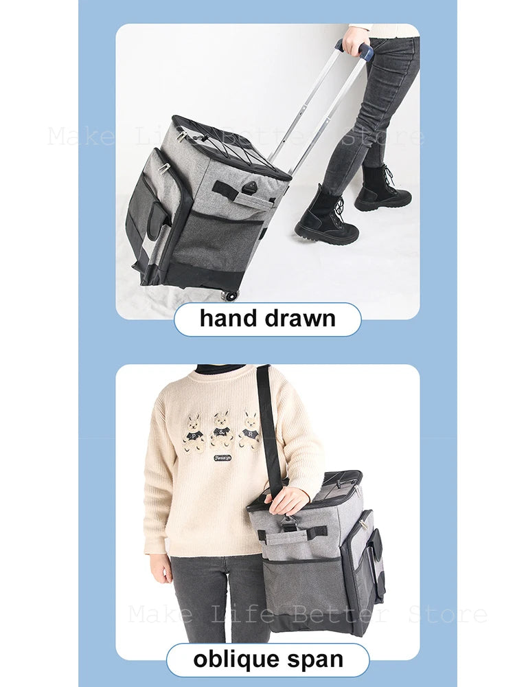 Ice Box Outdoor Thermal Cooler Box with Trolley Wheels Camping Portable Cooler Box Warm Box Refrigerator Box