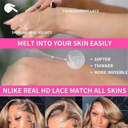 4/27 Highlight Wig Human Hair Honey Blonde Colored Straight 360 lace front wig human hair Brazilian glueless wigs human hair