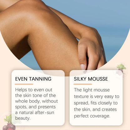 Summer Self-tanning Mousse Helps Natural Tan Wheat-colored Bronze Skin Dark Complexion Moisturize Sunless Self Tanner Face Body