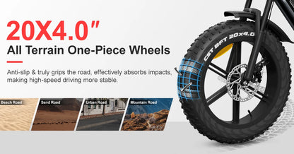 jansno x50 Adult Electric Bike 750W Motor EBicycle 48V 14AH 20 Inch Tire E-Bike Electric Mountain Bike Off-Road Motorcycle