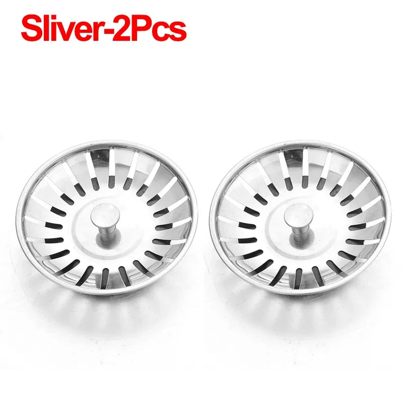 2/1Pcs Bathroom Sink Strainer Stainless Steel Pool Bathtub Drain Hair Catcher Stopper Waste Sink Filter Plug Kitchen Accessories