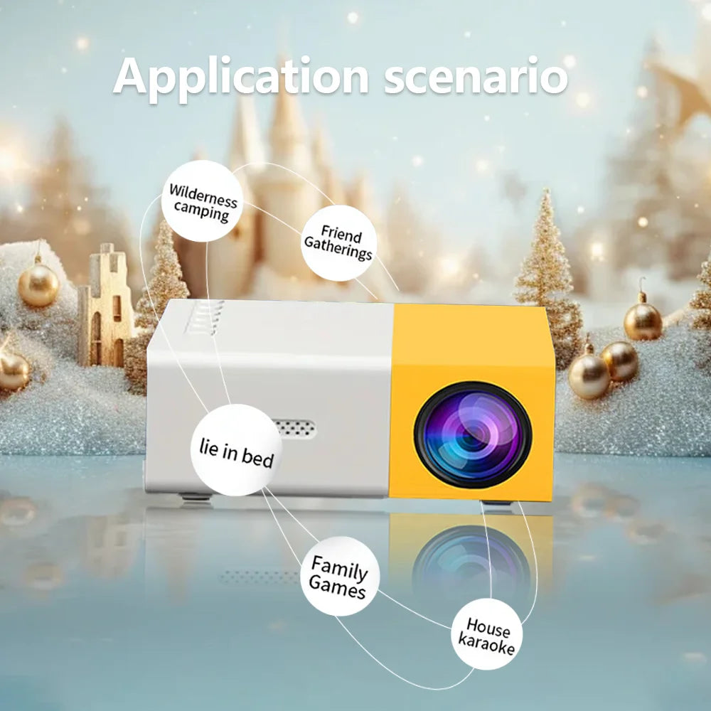Christmas Portable Projector HD Hdmi Usb Audio Home Theater Media Player Beamer Halloween Gift Outdoor Travel Mini Led Projector