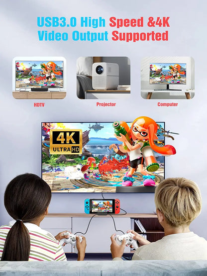 NEWDERY Switch TV Dock for Nintendo Switch&OLED USB C to HDMI Multiport Hub Adapter Portable PD Charger Dock Switch Accessories