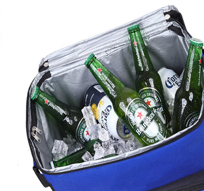 Camping Cooler Portable Insulated Cooler Bag with Wheels and Handle Ideal for Festivals Picnics Outdoor Camping Supply Accessory
