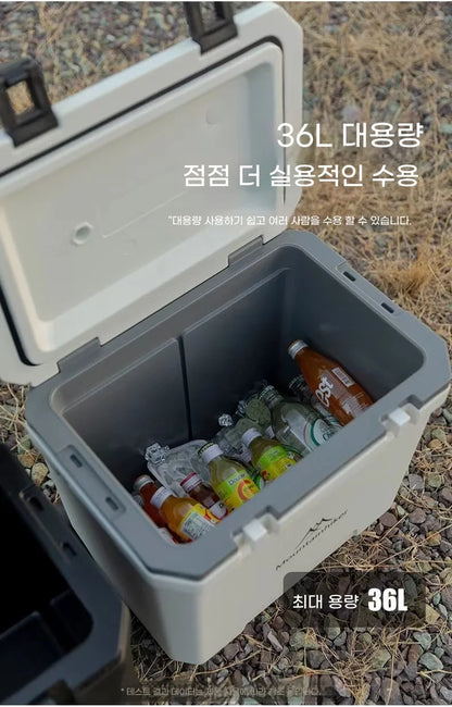 mount peak 38L Outdoor Refrigerator with Trolley Wheels Incubator Portable Warm Box BBQ Car Pulley Warm Box Refrigerator Box