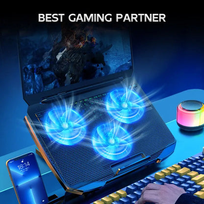 COOLCOLD Gaming Laptop Cooling Pad 3 Big Fans for 10-17 Inch Notebook, Laptop Cooler with 5 Height Adjustable, 2 USB Ports