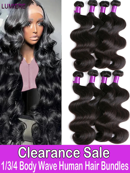 Virgin Raw Body Wave Bundles 1/3/4PCS Human Hair Extensions 100% Unprocessed Hair Bundles Hair Weave Extensions Double Weft