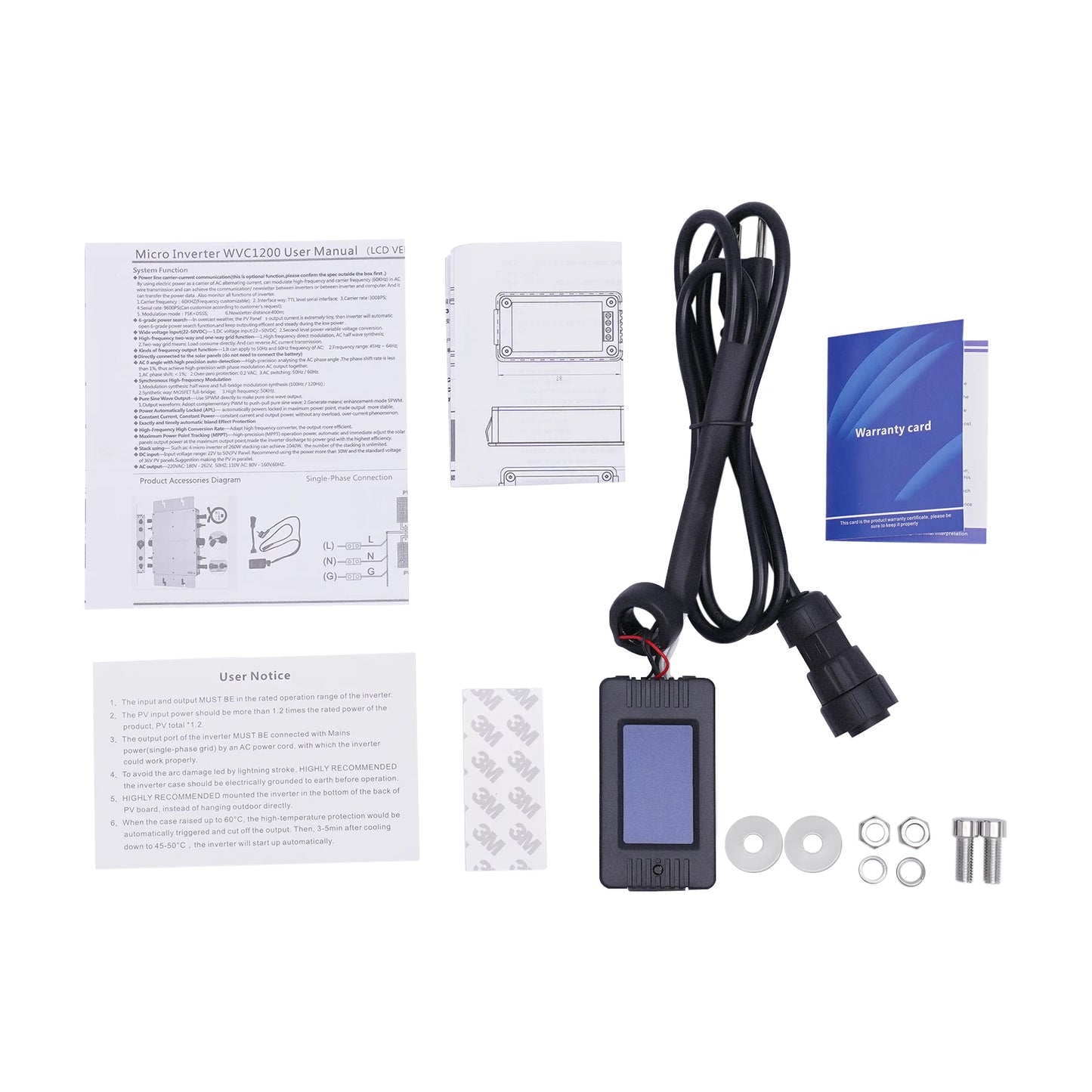 WVC-1200W Solar Grid Tie Inverter Waterproof IP65 Pure Sine Wave Inverter