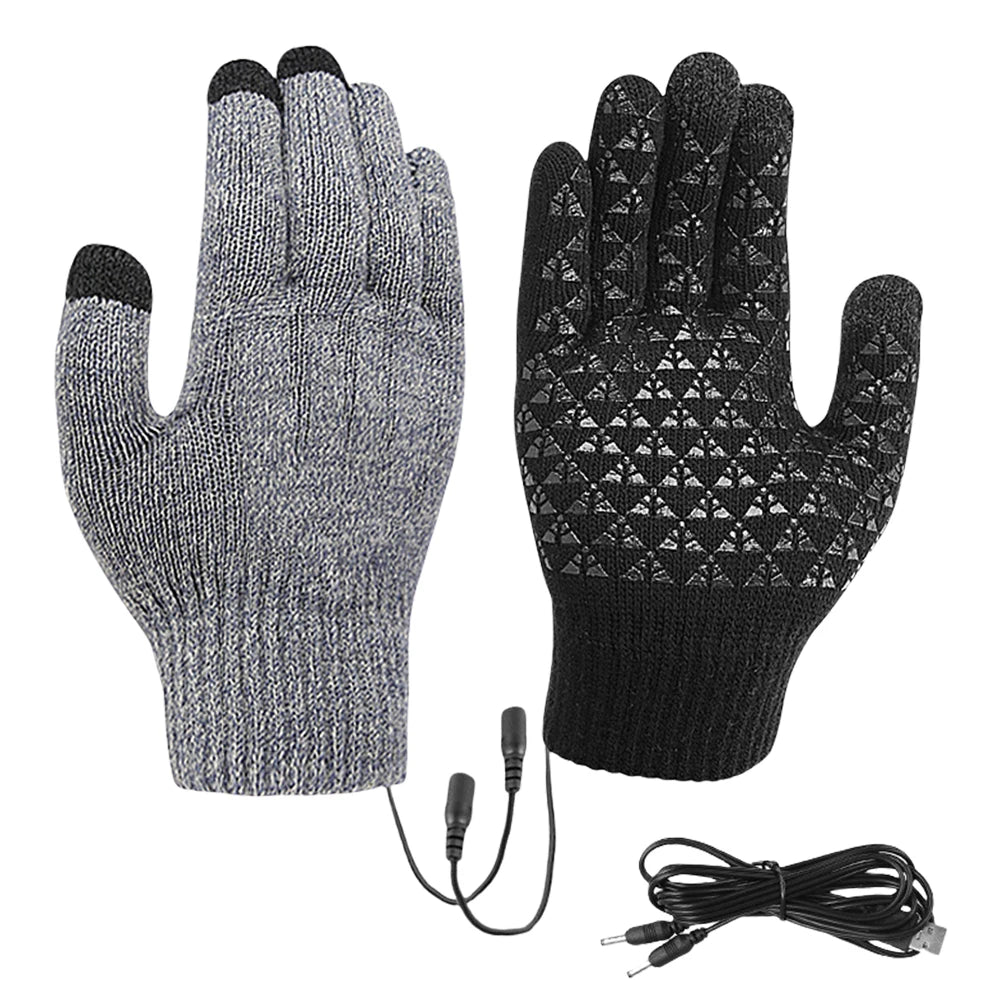 Electric Heated Gloves Winter Gloves Motorcycle Bicycle Snowboard Thermal Windproof Gloves Warm Touch Screen Full Finger Gloves
