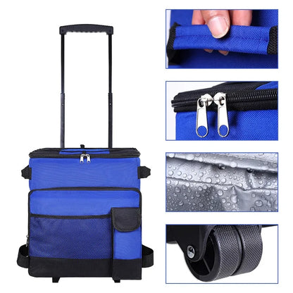 Camping Cooler Portable Insulated Cooler Bag with Wheels and Handle Ideal for Festivals Picnics Outdoor Camping Supply Accessory