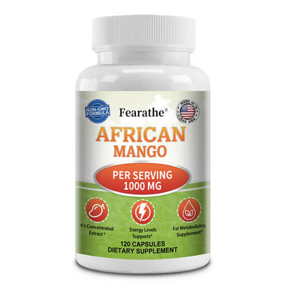 African Mango Extract Cleanse 120 Capsules - 4:1 Concentrated Extract - Fat Burner, Appetite Control Supplement, Detox Capsules