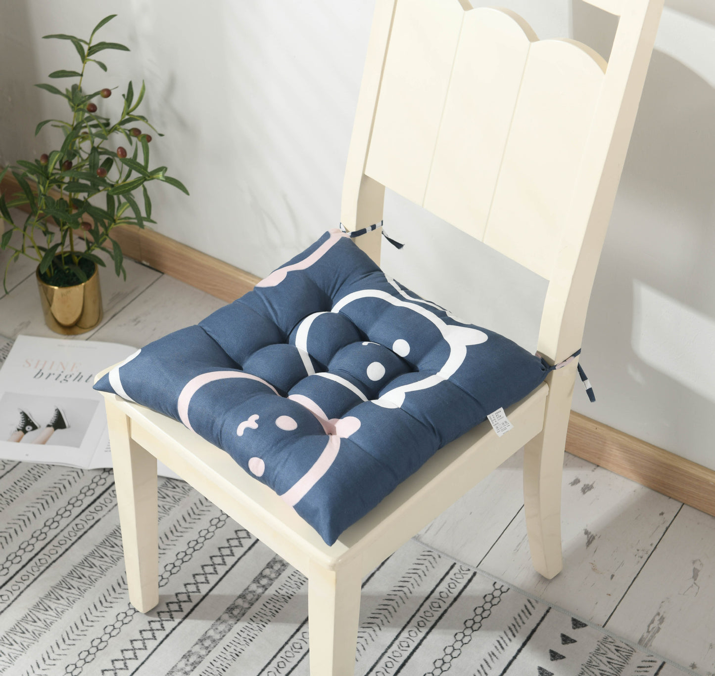 Simple Printed Square Cushion Cartoon Bay Window