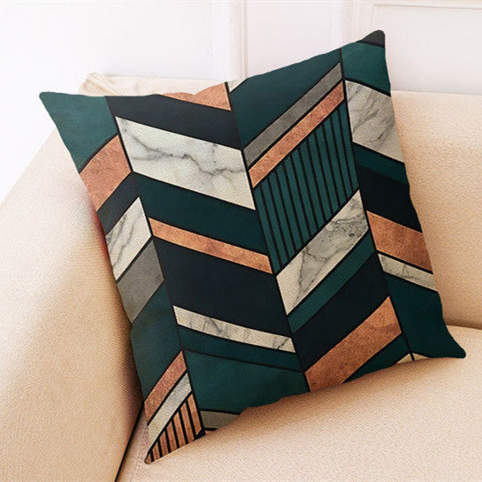 Marble Pattern Cotton And Linen Pillowcase Car Cushion