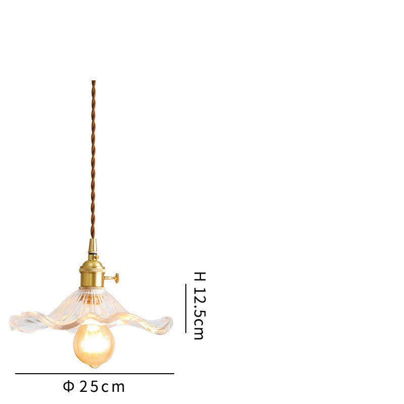 Brass Nordic Japanese Style Simple Niche Glass Chandelier
