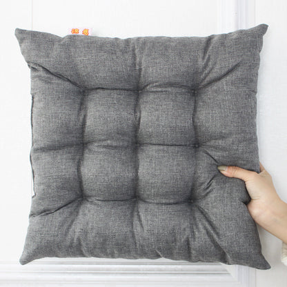 Simple Solid Color Linen Dining Chair Cushion