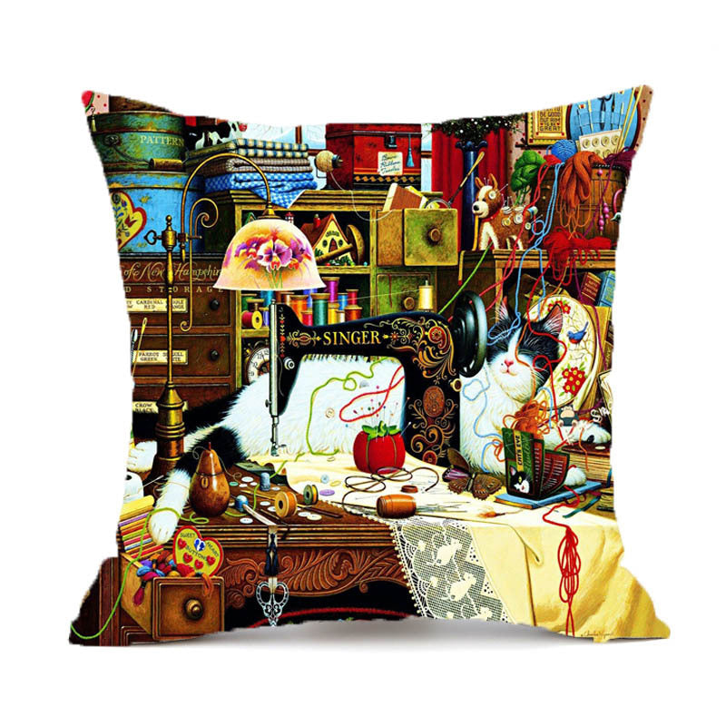 Animal Wolf Series Car Pillowcase Sofa Back Cushion Pillow