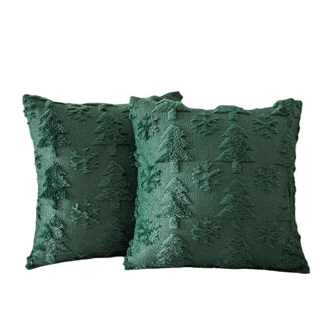 Plush Snowflake Christmas Tree Living Room Sofa Cushion Holiday Party Decoration Pillowcase