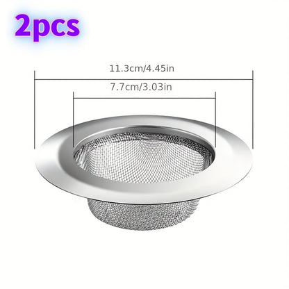 Buy 1 Get 1 Free, total of 2 pcs Large Wide Rim Stainless Steel Kitchen Sink Strainer - 4.5" Diameter Food Catcher for Most Sink Drains, Steel Sink Filter, Kitchen Sink Basket Strainer, Effective Drain Protector and Clog Prev