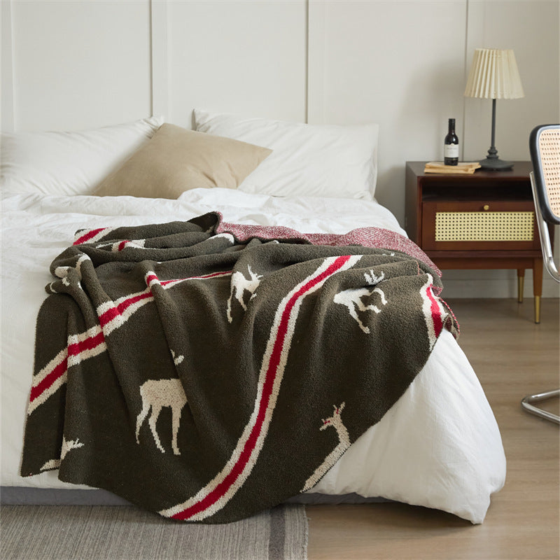 Bedroom Knitted Flower Pattern Blanket