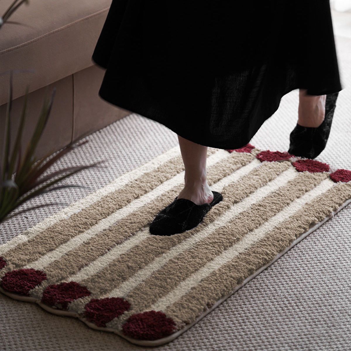 Polka Dot Floor Mat Home Living Room Entrance Cloakroom Bedroom Bedside Carpet Cute Bayeta