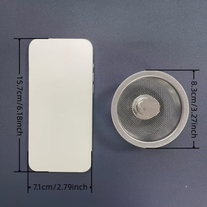 2pcs Kitchen Sink Strainer With Handle & Stopper Replacement Sink Drain Basket Stainless Steel Mesh Filter Strainers Waste Hole Trap For Hotels&restaurant Kitchen
