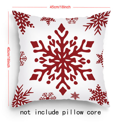 Pillow Cover Cartoon Santa Claus Elk Holiday Decoration Sofa Cushion Cover